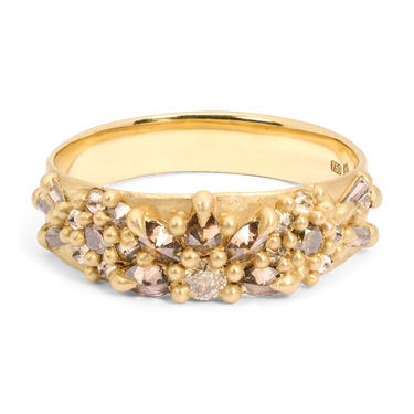 Champagne Diamond Daisy Garland Ring - Made to Order